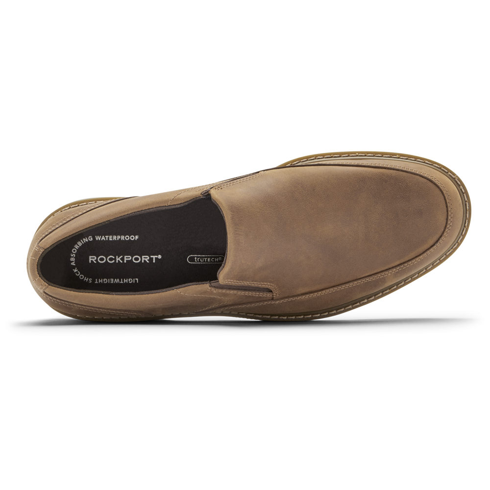 Sapato Vela Rockport Homem Caqui - Charlee Waterproof - 34897SZAU